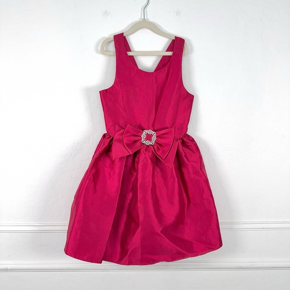 Pink & Violet Other - Pink & Violet Kids Girls Size 8 Red Bow Rhinestone Party Dress Holiday